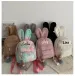 Personalized Name Cute Kavay Artificial Fur Mini Rabbit Ears Female Travel Shoulder Bag Plush Backpack 241122_voghion.com