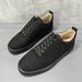 2025 Spring New Low-top Suede Men's Shoes, Breathable, Casual, Sports, Wear-resistant, Lace-up Plate Shoes_voghion.com