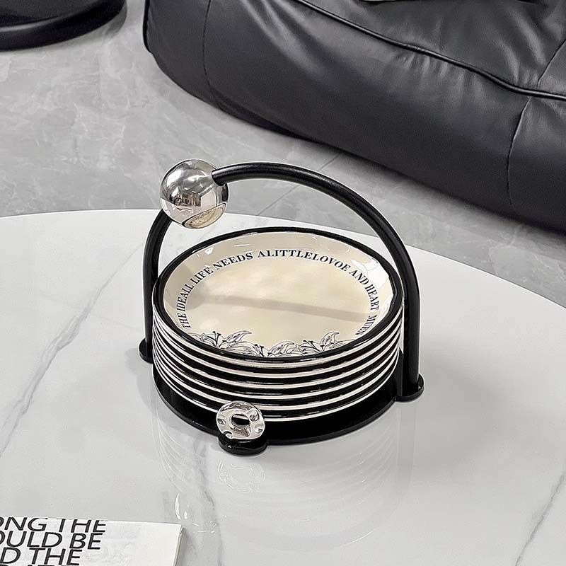 Nordisches Soßenschalen-Set aus Keramik – Minimalistisches, einfarbiges Design, mikrowellengeeignete kleine Teller für Kaffee, Tee und Essen, elegantes Geschenk_voghion.com