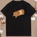 Lustiges Retro-T-Shirt mit großem orangefarbenem Katzen-Print für Männer und Frauen, Street Y2k, personalisiertes, lockeres Rundhals-T-Shirt aus Baumwolle für den Außenbereich_voghion.com