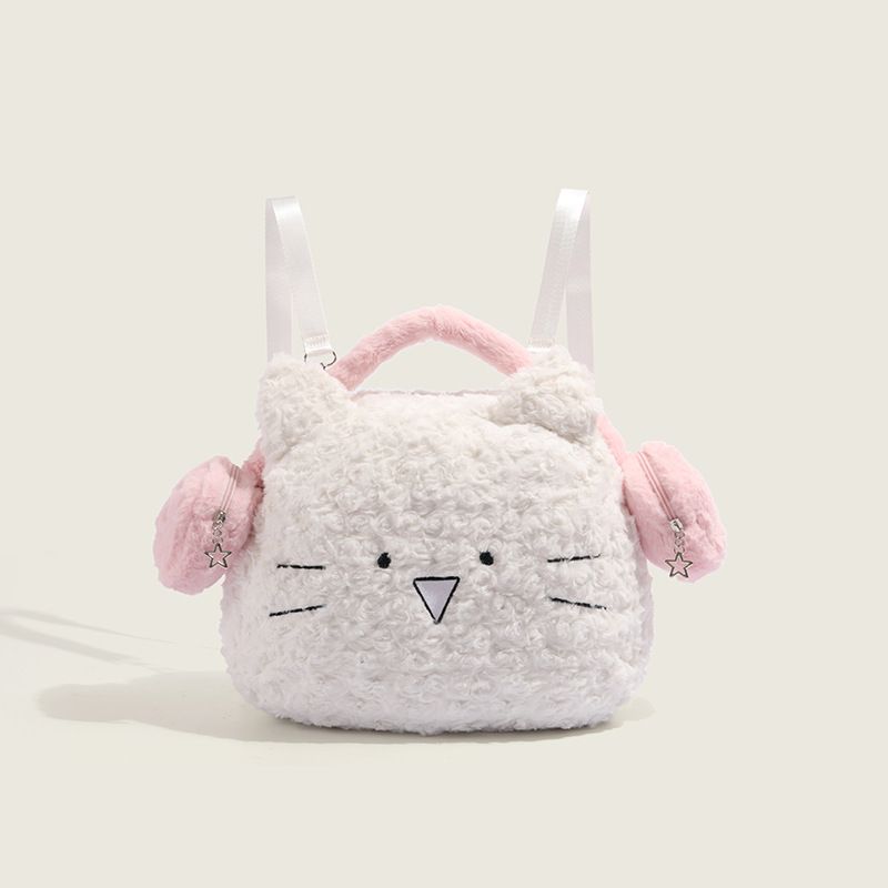 cat Plush Women's Bag 2025 New Fall And Winter Students Large-capacity Schoolbag Plush Backpack Fashion Versatile Leisure Daily_voghion.com