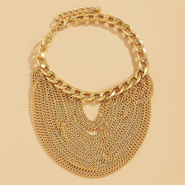 Mehrschichtige Quaste Hip-Hop Metall Fußkettchen Persönlichkeit Schuhkette Einfache Nischenschmuck Accessoires_voghion.com