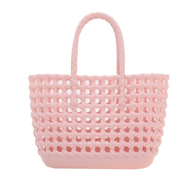 Summer New Women's Bag Hollow Woven Hand Held Vegetable Basket Bag Daily Vacation Travel Large Capacity Beach Bag_voghion.com
