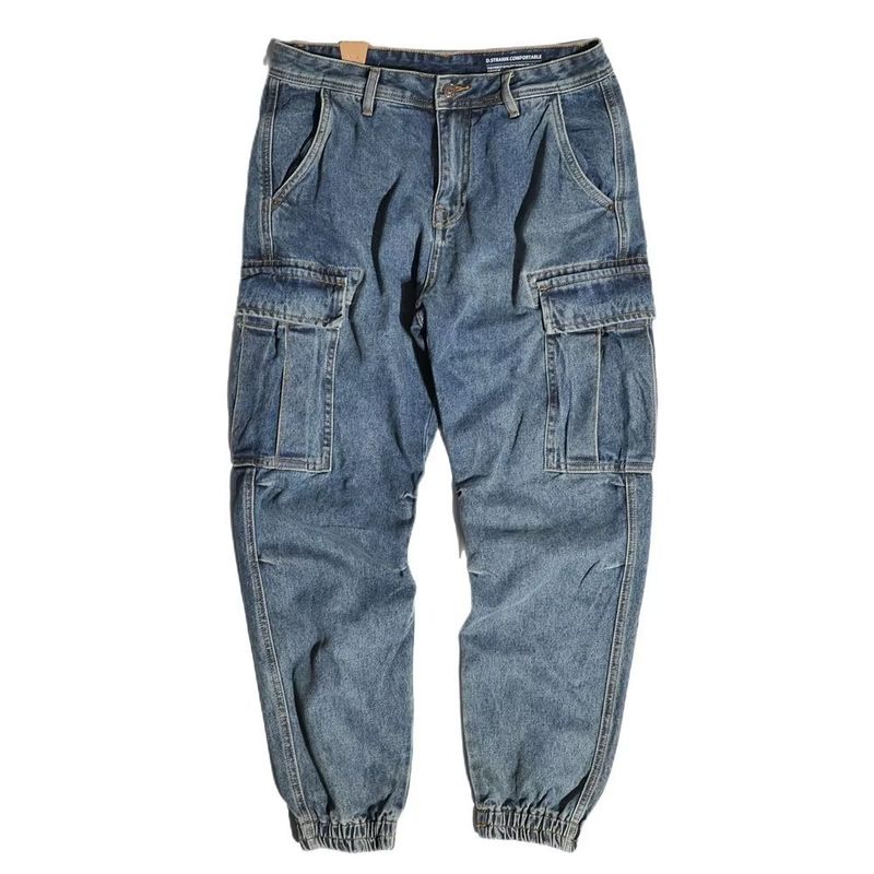 Herren Arbeitshose – Loose Fit Stretch Denim Hose | Modische, strapazierfähige Freizeitjeans für den Sommer 2025 | Trendiges Streetwear-Essential (M-3XL)_voghion.com