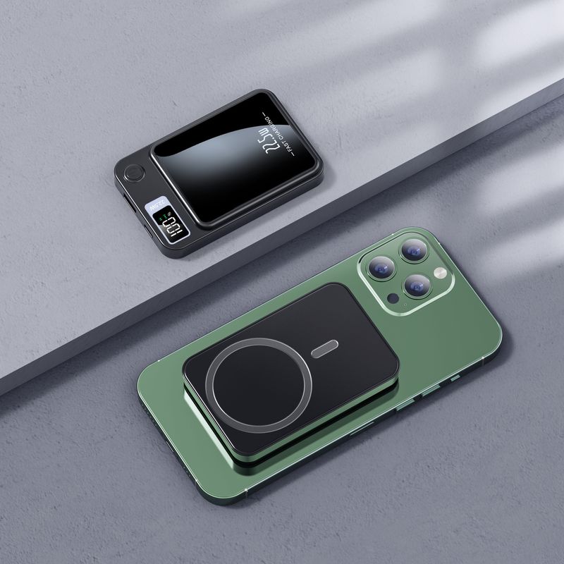 Magnetic Power Bank PD22.5W Wireless Fast Charging Compact Portable Mobile Power Bank 10000 MAh_voghion.com