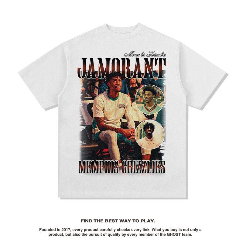 Yes Morant Fan T shirt Short Sleeve Sport Tops Round Neck Training wear Vintage Tee Plus Size_voghion.com