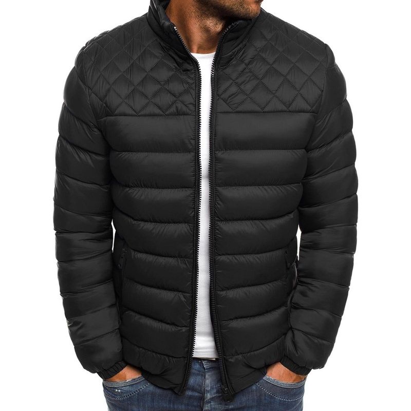 Herrenbekleidung neuer leichter wattierter Mantel Herren kurz Jugend Übergröße lässig Winter Stehkragen wattierter Mantel Herren_voghion.com
