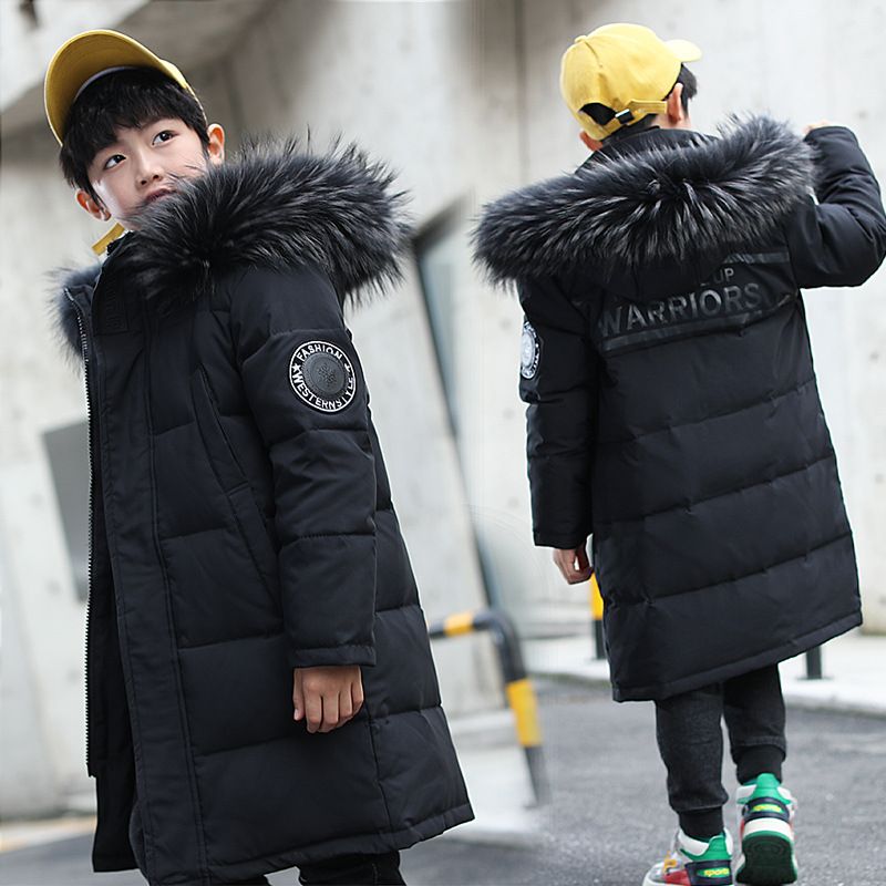 Children's clothing Boys' down jacket thickened medium and large children new children's medium and long style winter boys' style jacket wholesale_voghion.com
