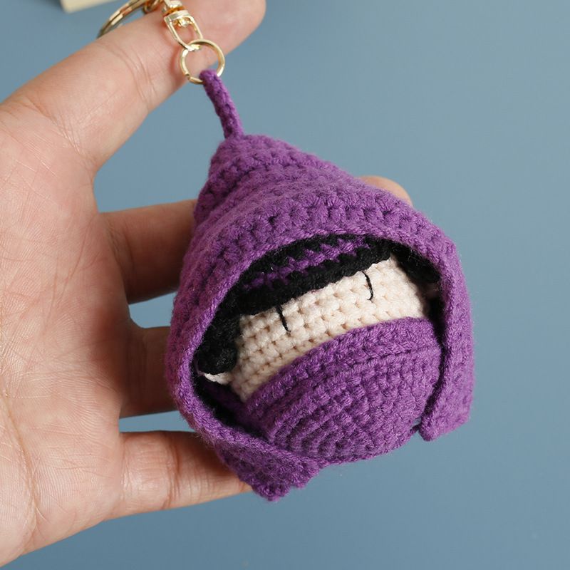 Ten Days Anime Yarn Crochet Keychain Handmade Doll Head Bag Decoration Finished Product_voghion.com