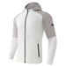 Chaqueta deportiva unisex con capucha – Cortavientos ajustado con cremallera para correr, gimnasio y estilo urbano (S-4XL) – Negro, Blanco, Azul-Gris_voghion.com