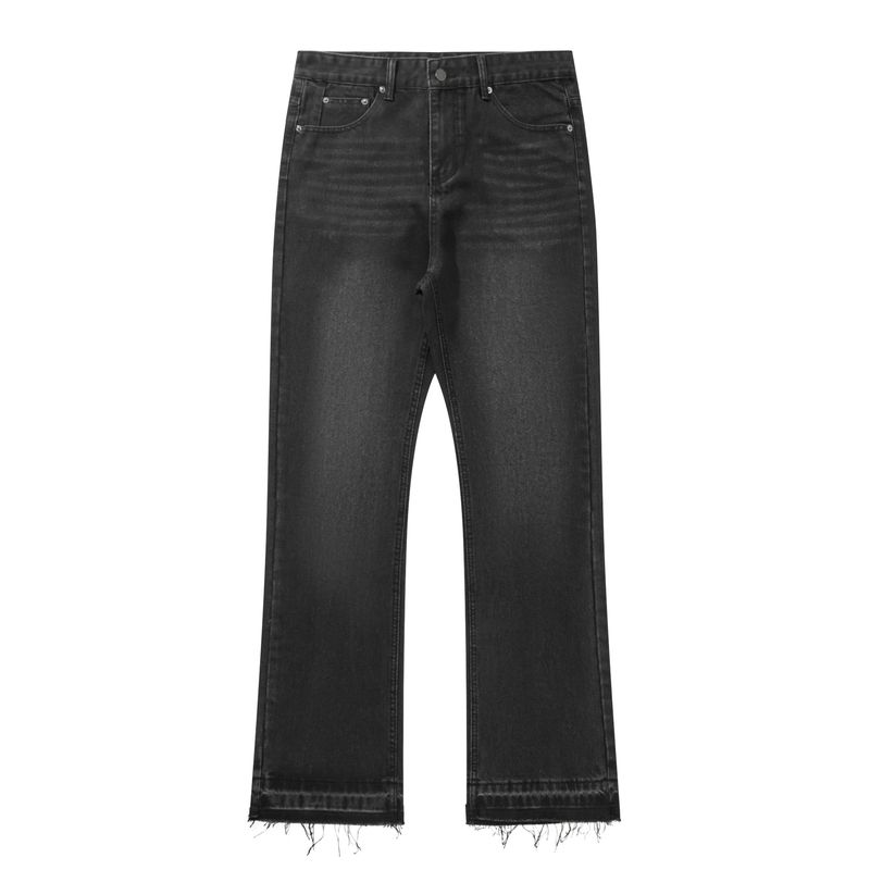 Herrkläder Cleanfit Black Tassel 507 Jeans Vintage Washed Distressed Byxor_voghion.com
