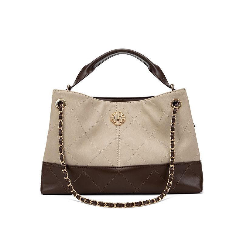 Gewatteerde leren damestas, hoogwaardige PU-stof, designer schoudertas met ketting, grote capaciteit, inclusief een berenhangertje._voghion.com