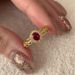 Real Gold Plated Zircon Oval Open Personality Fashion Index Finger Light Luxury High-end Feel Ring_voghion.com