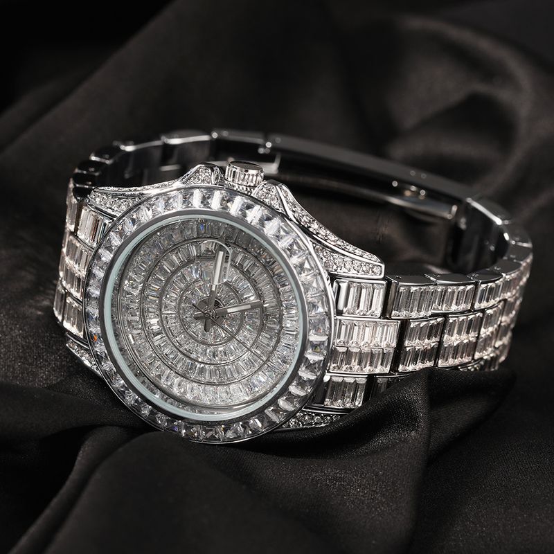 Unisex Diamond Quartz Watch - Waterproof Fashion Timepiece With Stainless Steel Case_voghion.com