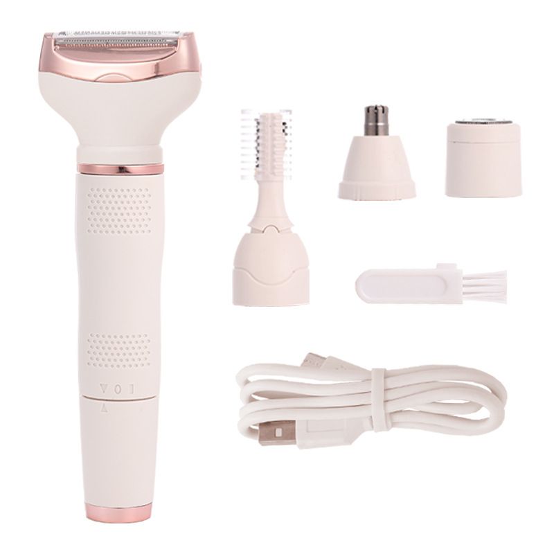 Se puede etiquetar como una afeitadora multifuncional cuatro en uno para mujeres. Carga USB para afeitadoras femeninas._voghion.com
