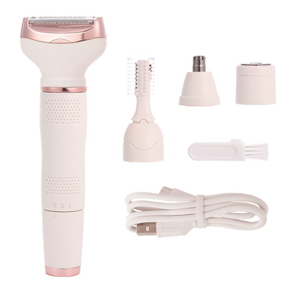 Se puede etiquetar como una afeitadora multifuncional cuatro en uno para mujeres. Carga USB para afeitadoras femeninas._voghion.com