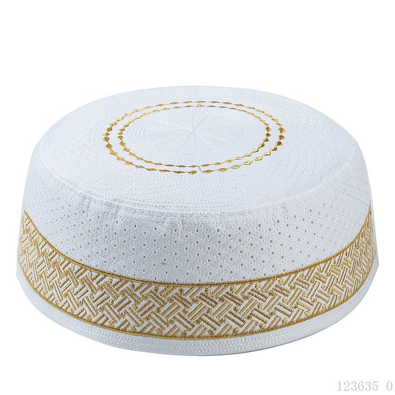 Chapéus masculinos Chapéu de oração muçulmano, chapéu Hui bordado, chapéu masculino islâmico_voghion.com