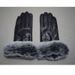 Women's Winter Leather Gloves With Fleece, Touchscreen, Rex Rabbit Fur Trim, Cycling, Cold-Proof, Warm, Sheepskin,_voghion.com