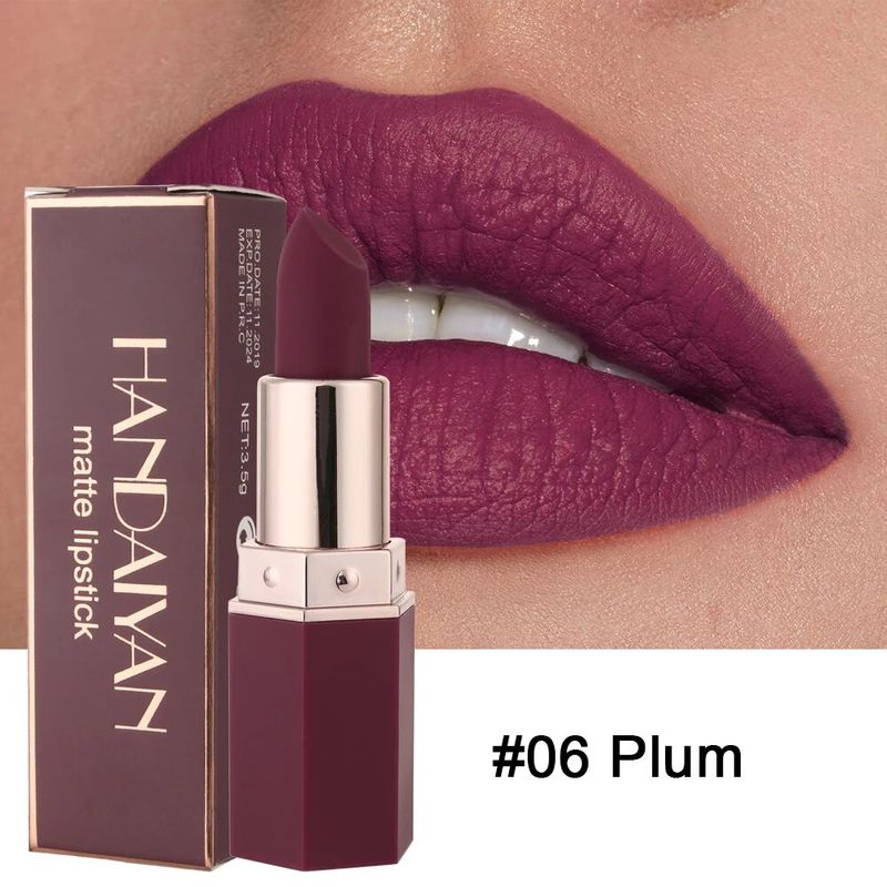 6 Farben, mattierter Lippenstift, leicht zu tragen, langlebig, wasserfest, nicht klebrige Tasse, vegetarisch, braunfreier Lippenstift,_voghion.com