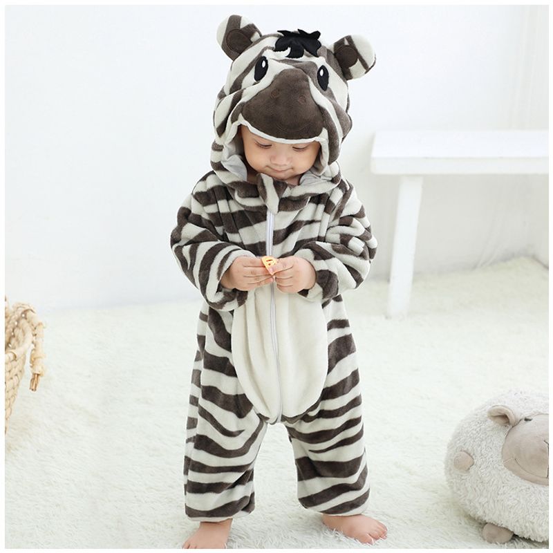 Baby jumpsuit flannel newborn clothes baby animal pajamas out clothes_voghion.com