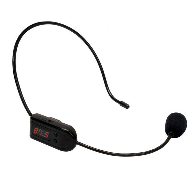 Auriculares FM inalámbricos con pantalla digital de alta definición y frecuencia multicanal, cabezal de micrófono de alta sensibilidad para_voghion.com