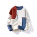 Men's Thickened Korean Style Color Block Trendy Autumn Winter Brand Knitted Youth Student Base Sweater_voghion.com