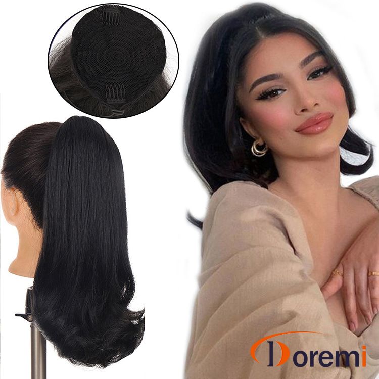 Wig fashion drawstring tail twist ponytail Ladies high temperature silk 40cm fluffy wig ponytail_voghion.com