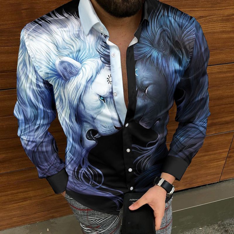 Camisa azul para hombre Slim Fit manga larga roja Chemise Homme Social Men Club Prom camisa M-4XL895_voghion.com