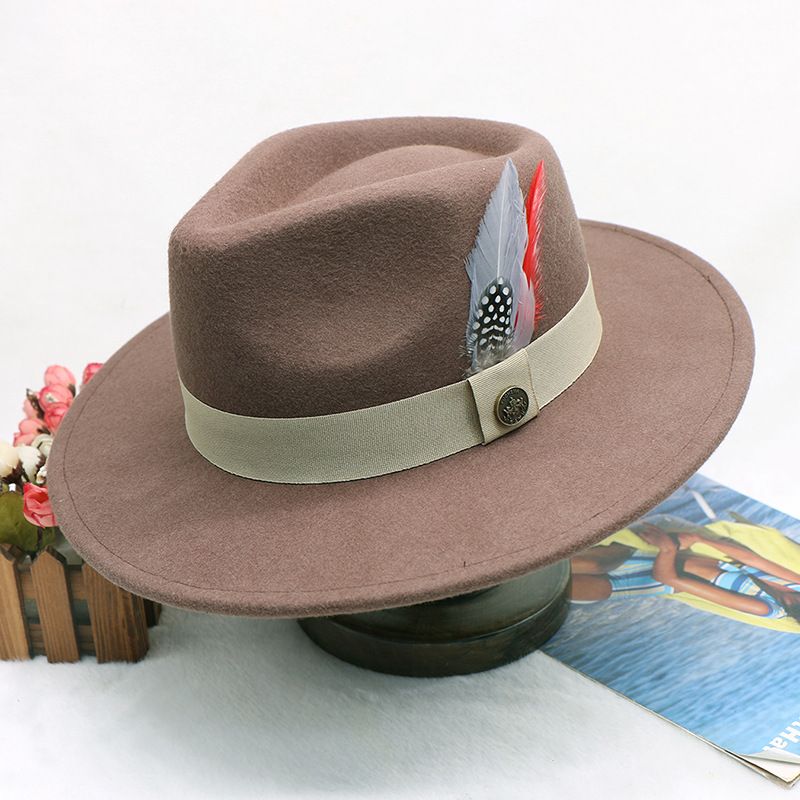 Wool felt jazz hat for men Autumn-winter vintage British wool hat Autumn-winter felt hat_voghion.com