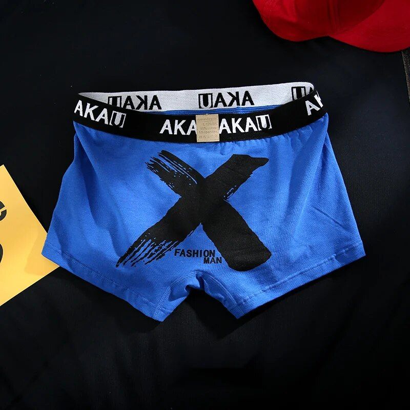 New2024 trend, Men's underwear, pure cotton, breathable, sporty personality, four corner shorts, flat angle pants, personality _voghion.com