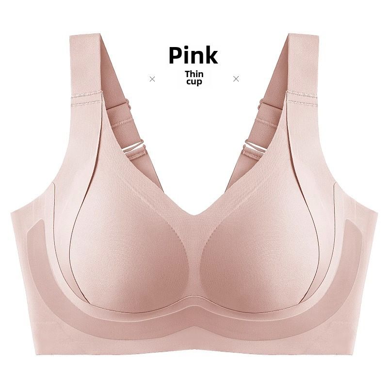 Traceless Underwear Women's Large Chest Shallowable Thin Bra Push-up Anti-sagging Corset Full Cup Breast-closing Plus Size Bra_voghion.com