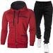 Neit Set fir Männer, efaarweg Sport- a Casual-Set mat Fleece-Strickjacket a Kapuzen, fir Jogginghosen_voghion.com