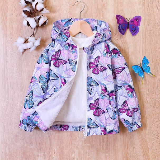 EW Children's Clothing New Product for Girls' Spring and Autumn Hooded Cartoon Printed Velvet Coat WT499-C_voghion.com