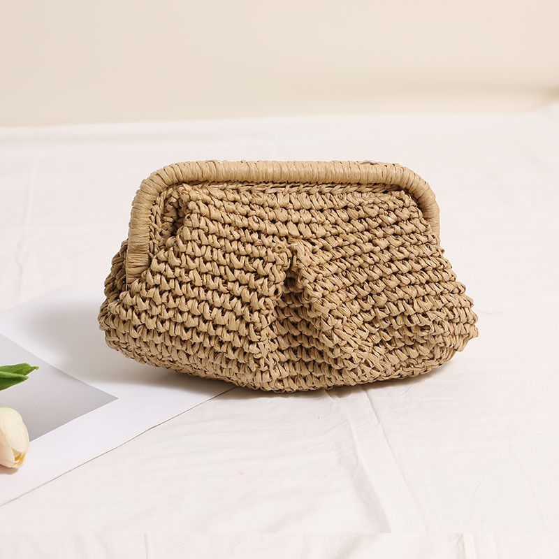 Borsa da spiaggia per le vacanze, borsa da donna in corda di carta intrecciata, celebrità di Internet, tracolla singola, tracolla,_voghion.com