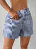 New Women's Spring And Summer Casual High Waist Striped Loose Lazy Style Shorts Fashionable Outer Wear Pants_voghion.com