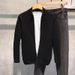 Men's Clothing Autumn New Knitted Cardigan Fashion Trend Pure Color Simple High End Versatile Lazy Style Handsome Tops For Men_voghion.com