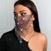 Maschera viso patchwork con accessori, nappa di strass scintillanti LBZ1254_voghion.com