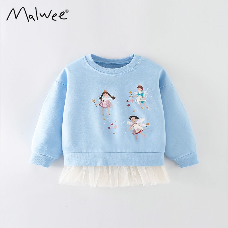 Malwee Autumn New Style Toddler Girls' Cotton Fashionable Skirt Top Long Sleeve Little Girl Sweatshirt_voghion.com