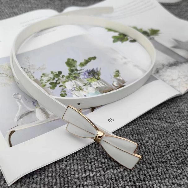 Nuova fibbia a nodo a farfalla, cintura sottile e dolce, piccola cintura in pelle laccata, edizione coreana, moda, abito lungo, decorazione_voghion.com