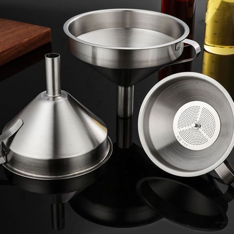 Filtro per vino ispessito in acciaio inossidabile da cucina, filtro per versare l'olio di piccolo diametro, imbuto 304_voghion.com
