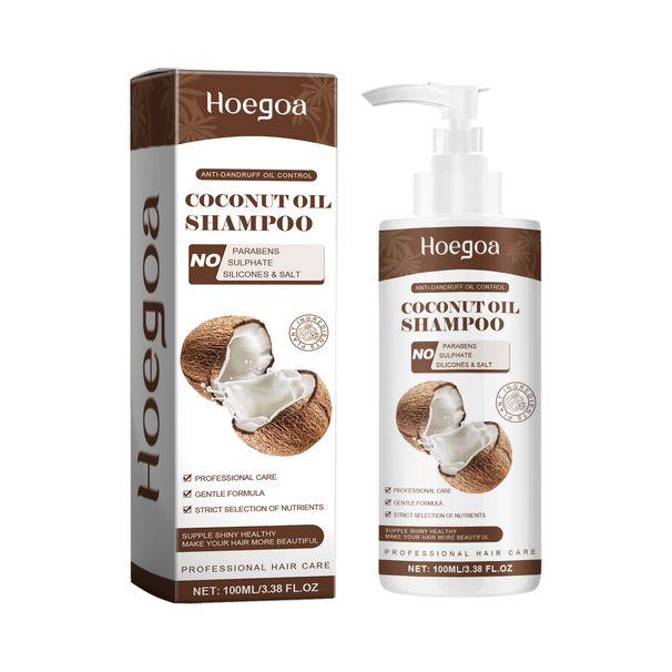 Shampoo nutriente per la cura dei capelli detergente per il cuoio capelluto Hoegoa all'olio di cocco_voghion.com