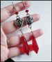 Elegant Gothic red rose glass crystal earrings_voghion.com