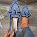 Slim Pointed Toe Plus Size Flat For Women 2025 Fashion Slip-On Bowknot Casual Breathable Color Block Shoes_voghion.com