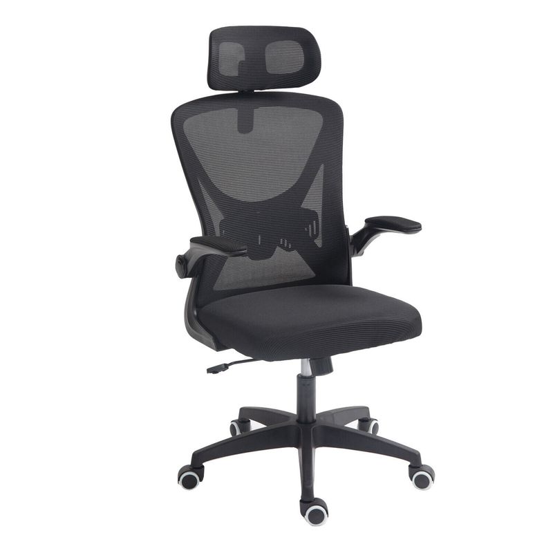Office Chair Mesh Back Ergonomic Desk Chair With Flip-up Armrest Swivel Chair_voghion.com