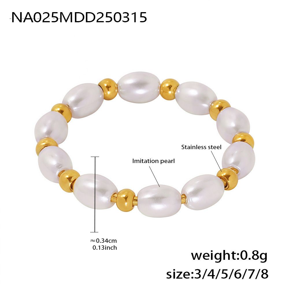 Anel feminino minimalista com contas geométricas, aço inoxidável, banhado a ouro 18K, hipoalergênico, empilhável, para uso diário_voghion.com