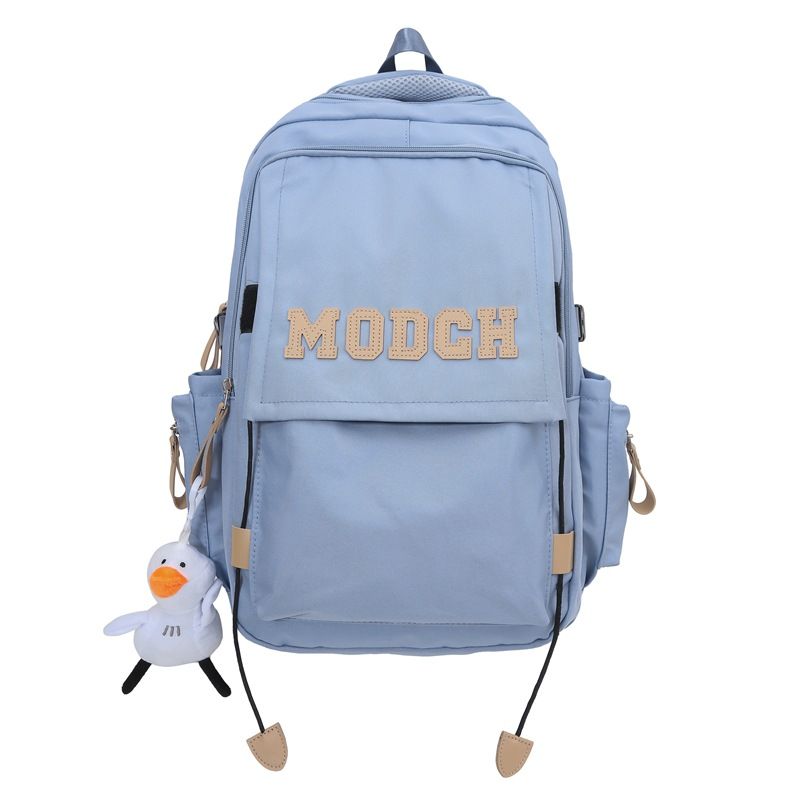 Torby damskie torby szkolne, plecaki dla studentek, plecaki dla uczniów szkół średnich, jednokolorowe litery, duża pojemność, plecaki redukujące obciążenie_voghion.com