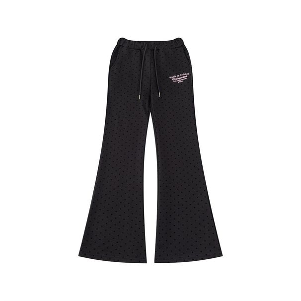 Sportliche Freizeitanzüge für Herren, trendige Marke, Sweatshirtjacke mit durchgehendem Druck und gepunktetem Kapuzenmuster, lockere Schlaghose mit weitem Bein_voghion.com