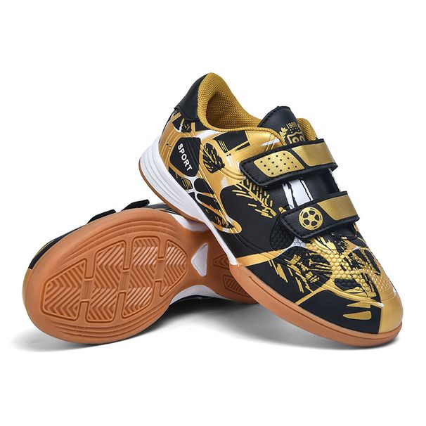 Νέα παπούτσια Velcro με επίπεδη βάση και τένοντα αγελάδας για παιδιά, παιδικά αντιολισθητικά παπούτσια ποδοσφαίρου εσωτερικού χώρου_voghion.com