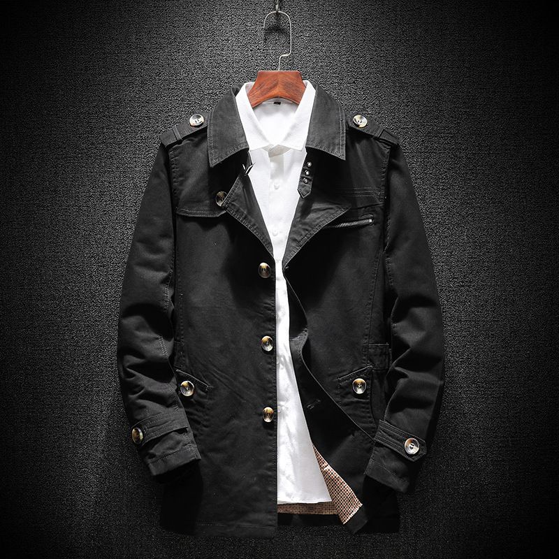  Neue lässige, vielseitige, winddichte, mittellange modische Windjacke für Herren, trendige, lockere Jugendjacke_voghion.com