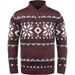 Męski sweter z dzianiny o dopasowanym kroju | Bluza z zamkiem błyskawicznym w stylu vintage | Zimowy, swobodny sweter z teksturą (jednolite kolory)_voghion.com